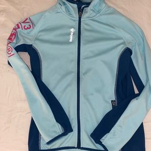 Light Blue Sports Track Workout Zip Up